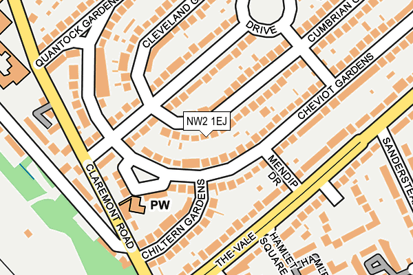 NW2 1EJ map - OS OpenMap – Local (Ordnance Survey)