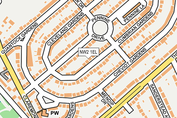 NW2 1EL map - OS OpenMap – Local (Ordnance Survey)