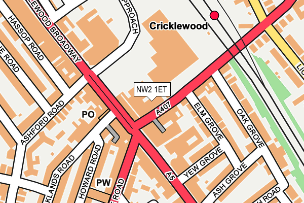NW2 1ET map - OS OpenMap – Local (Ordnance Survey)