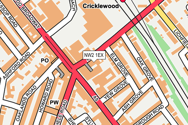 NW2 1EX map - OS OpenMap – Local (Ordnance Survey)