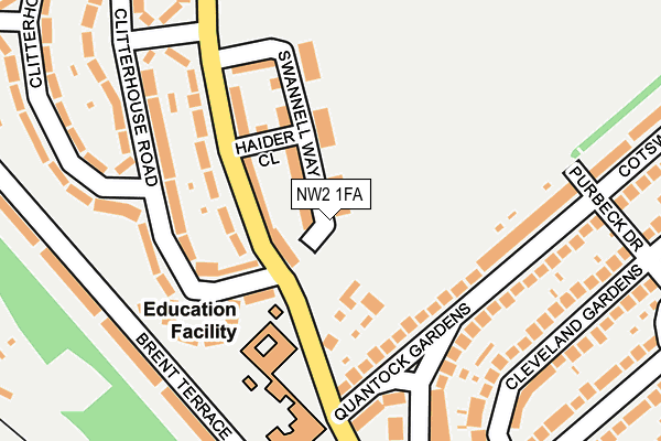 NW2 1FA map - OS OpenMap – Local (Ordnance Survey)