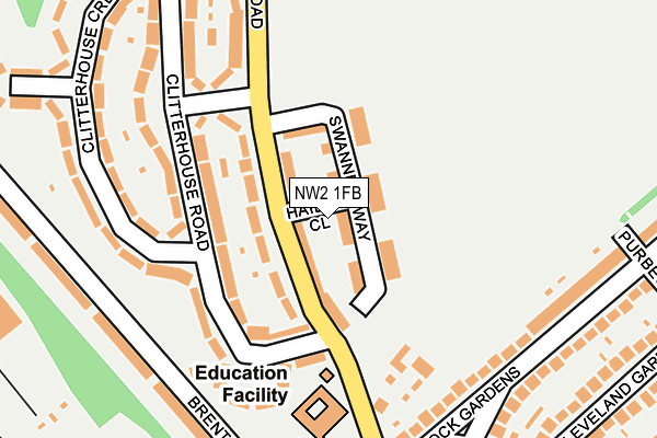 NW2 1FB map - OS OpenMap – Local (Ordnance Survey)