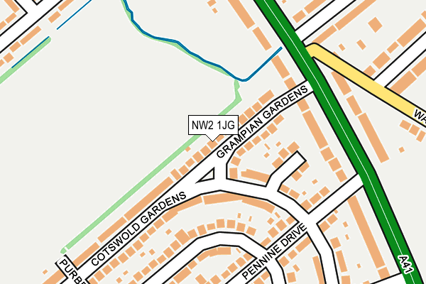 NW2 1JG map - OS OpenMap – Local (Ordnance Survey)