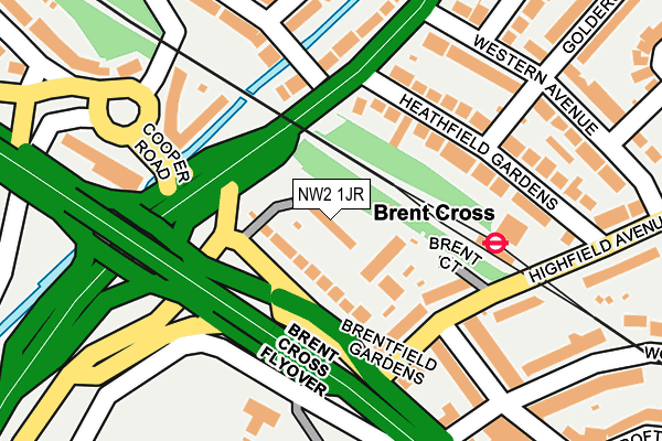 NW2 1JR map - OS OpenMap – Local (Ordnance Survey)