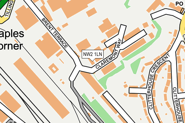 NW2 1LN map - OS OpenMap – Local (Ordnance Survey)