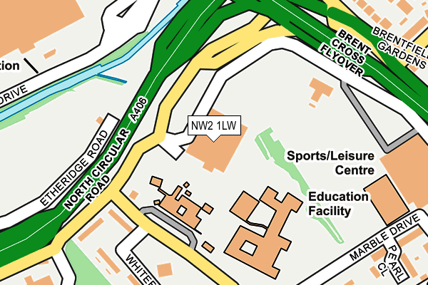 NW2 1LW map - OS OpenMap – Local (Ordnance Survey)