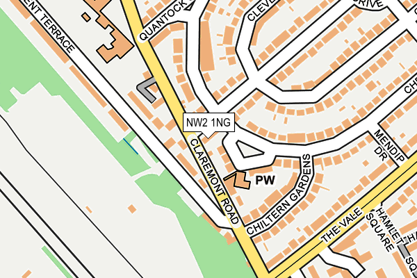 NW2 1NG map - OS OpenMap – Local (Ordnance Survey)