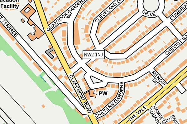 NW2 1NJ map - OS OpenMap – Local (Ordnance Survey)