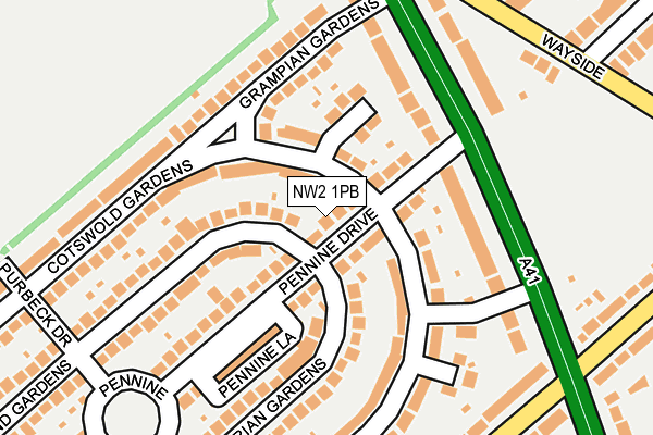 NW2 1PB map - OS OpenMap – Local (Ordnance Survey)