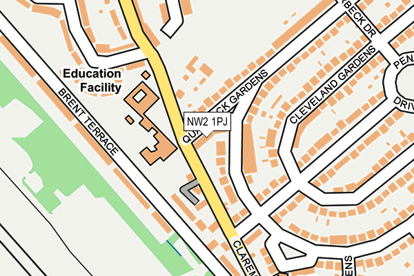 NW2 1PJ map - OS OpenMap – Local (Ordnance Survey)