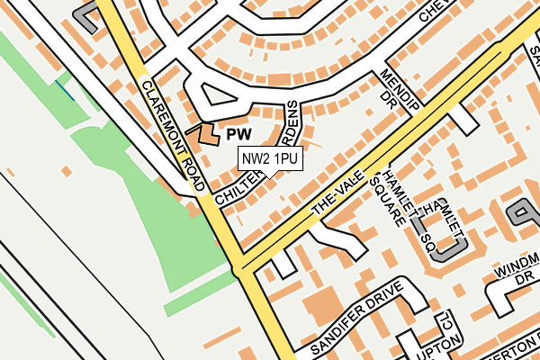 NW2 1PU map - OS OpenMap – Local (Ordnance Survey)