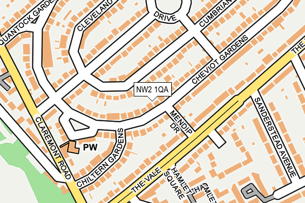 NW2 1QA map - OS OpenMap – Local (Ordnance Survey)