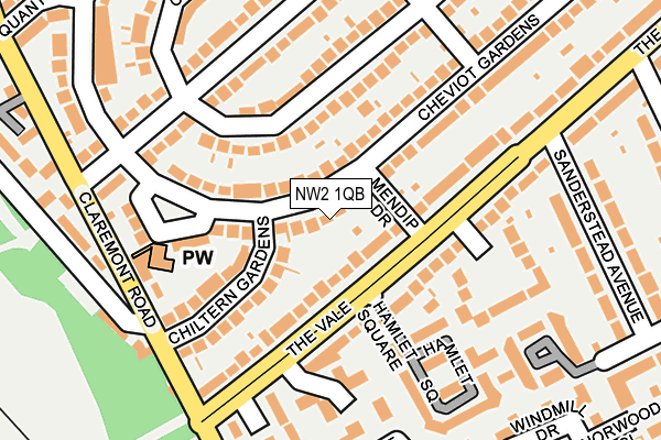 NW2 1QB map - OS OpenMap – Local (Ordnance Survey)