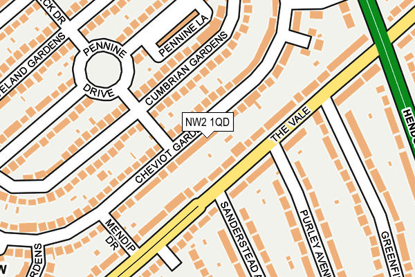 NW2 1QD map - OS OpenMap – Local (Ordnance Survey)