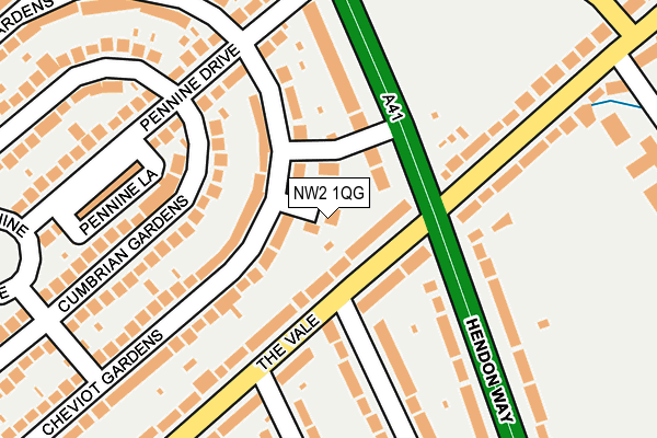 NW2 1QG map - OS OpenMap – Local (Ordnance Survey)