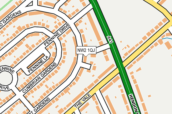 NW2 1QJ map - OS OpenMap – Local (Ordnance Survey)