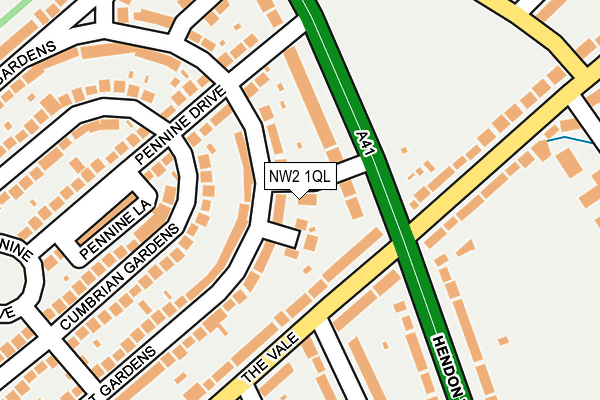 NW2 1QL map - OS OpenMap – Local (Ordnance Survey)
