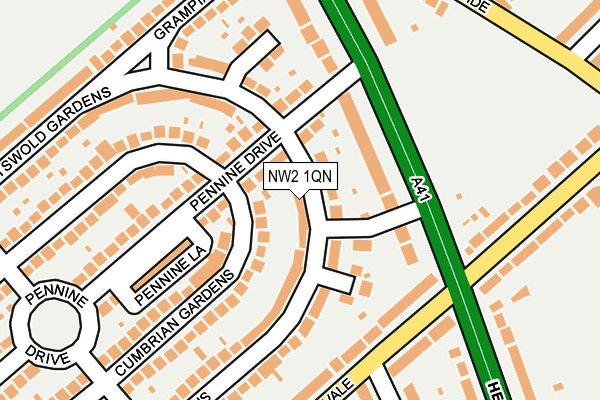NW2 1QN map - OS OpenMap – Local (Ordnance Survey)