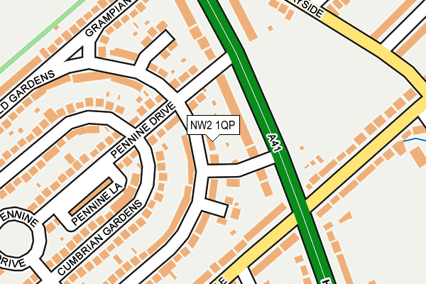 NW2 1QP map - OS OpenMap – Local (Ordnance Survey)