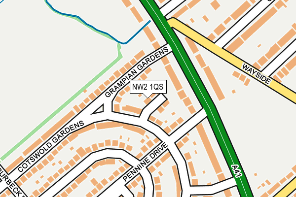 NW2 1QS map - OS OpenMap – Local (Ordnance Survey)