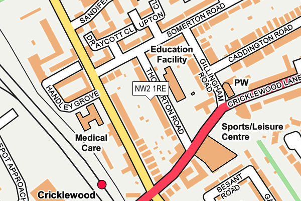 NW2 1RE map - OS OpenMap – Local (Ordnance Survey)