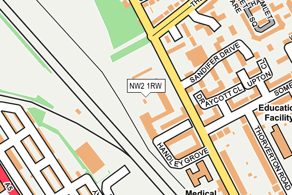 NW2 1RW map - OS OpenMap – Local (Ordnance Survey)