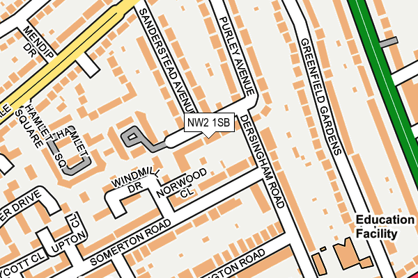 NW2 1SB map - OS OpenMap – Local (Ordnance Survey)