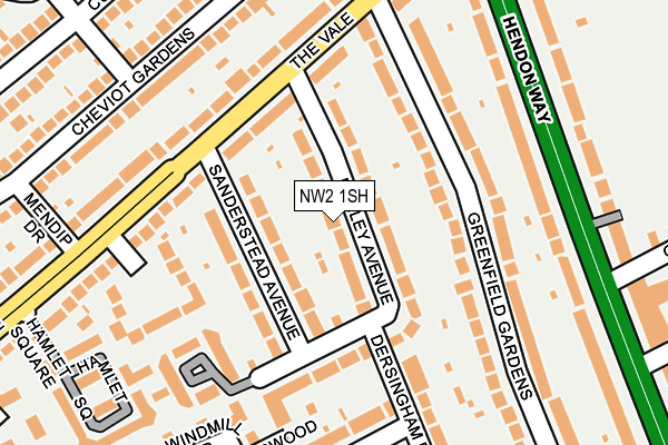 NW2 1SH map - OS OpenMap – Local (Ordnance Survey)