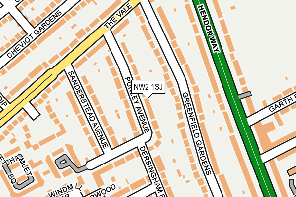 NW2 1SJ map - OS OpenMap – Local (Ordnance Survey)