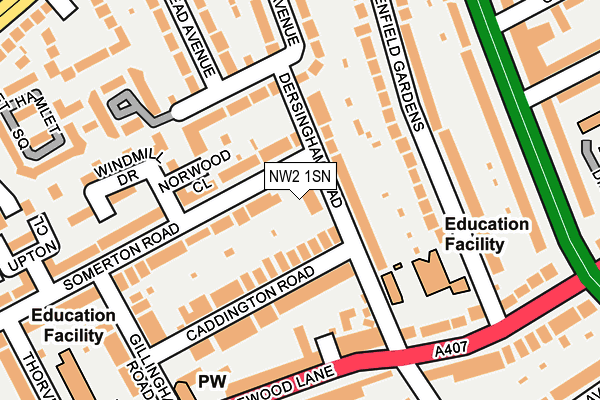 NW2 1SN map - OS OpenMap – Local (Ordnance Survey)