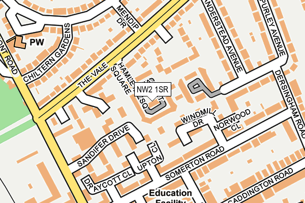 NW2 1SR map - OS OpenMap – Local (Ordnance Survey)