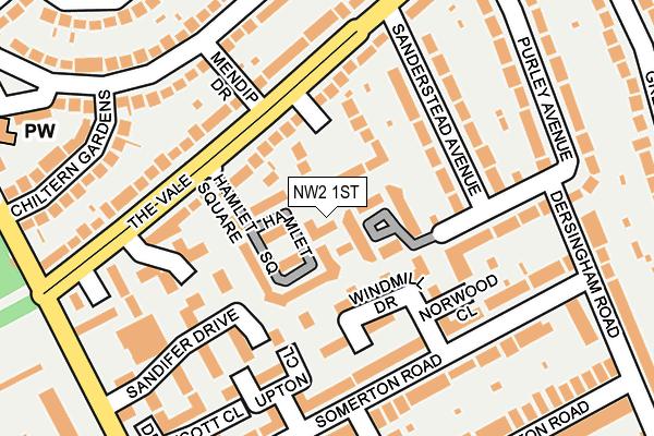NW2 1ST map - OS OpenMap – Local (Ordnance Survey)