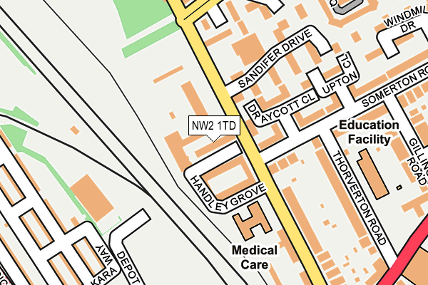 NW2 1TD map - OS OpenMap – Local (Ordnance Survey)
