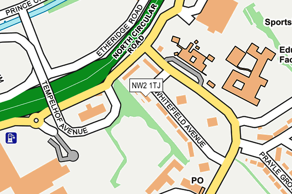 NW2 1TJ map - OS OpenMap – Local (Ordnance Survey)
