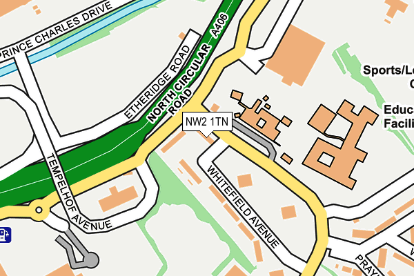 NW2 1TN map - OS OpenMap – Local (Ordnance Survey)