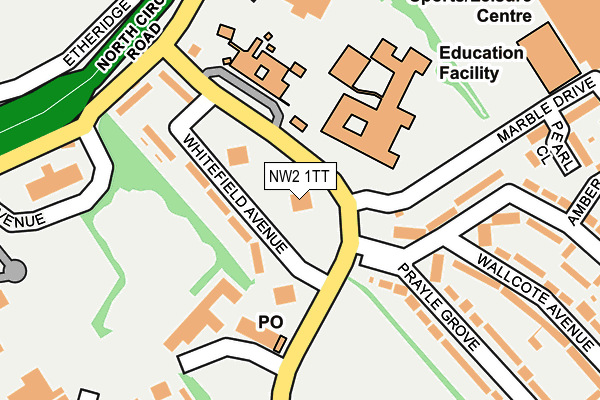 NW2 1TT map - OS OpenMap – Local (Ordnance Survey)