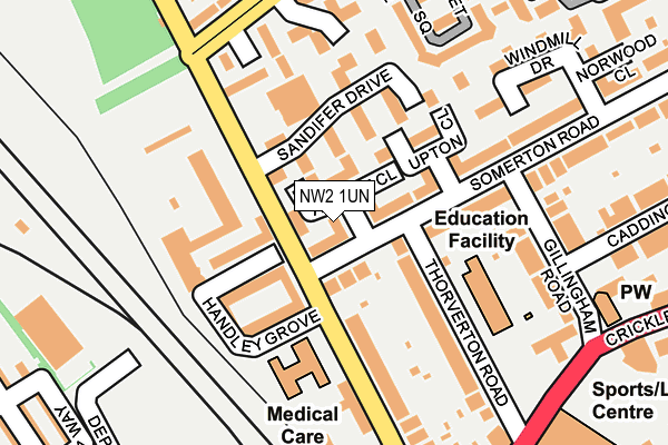 NW2 1UN map - OS OpenMap – Local (Ordnance Survey)