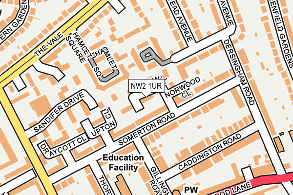 NW2 1UR map - OS OpenMap – Local (Ordnance Survey)