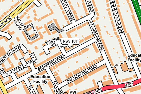 NW2 1UT map - OS OpenMap – Local (Ordnance Survey)