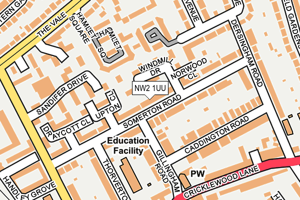 NW2 1UU map - OS OpenMap – Local (Ordnance Survey)
