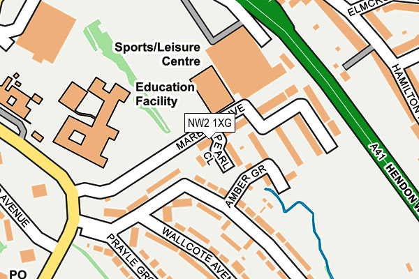 NW2 1XG map - OS OpenMap – Local (Ordnance Survey)