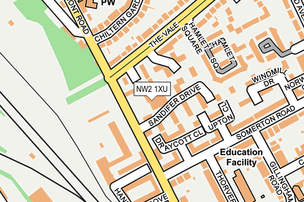NW2 1XU map - OS OpenMap – Local (Ordnance Survey)