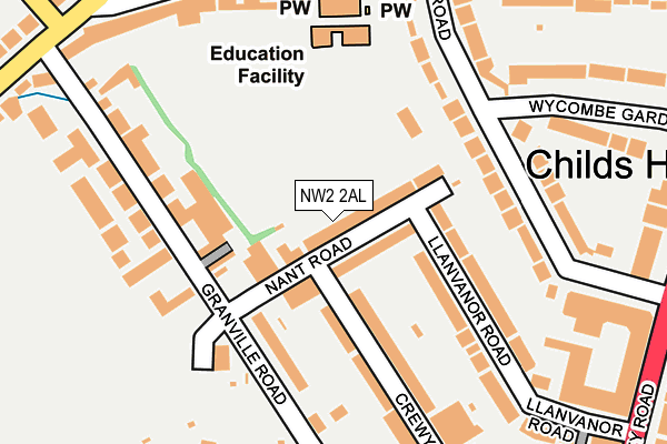 NW2 2AL map - OS OpenMap – Local (Ordnance Survey)