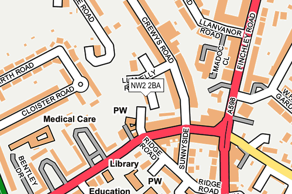 NW2 2BA map - OS OpenMap – Local (Ordnance Survey)
