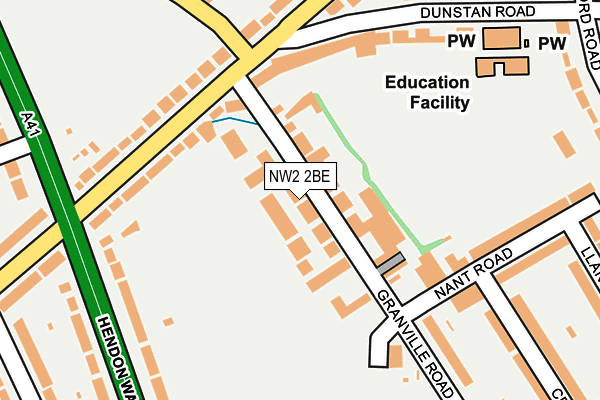NW2 2BE map - OS OpenMap – Local (Ordnance Survey)
