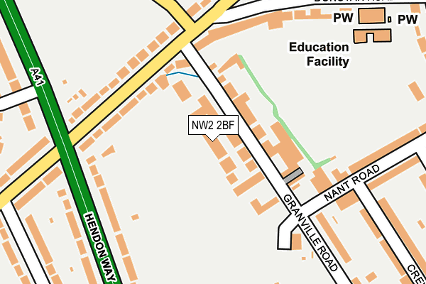 NW2 2BF map - OS OpenMap – Local (Ordnance Survey)