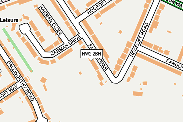 NW2 2BH map - OS OpenMap – Local (Ordnance Survey)