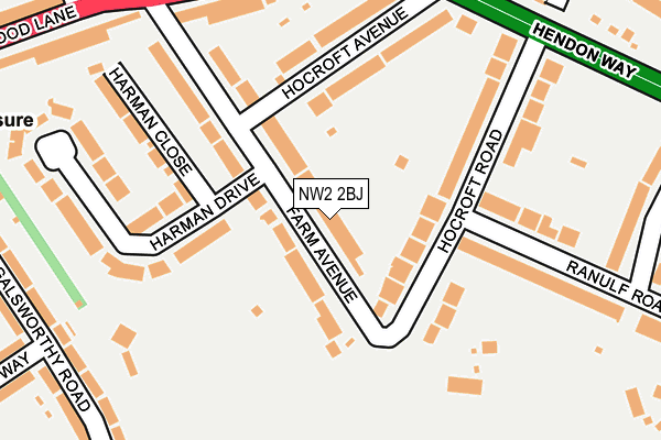 NW2 2BJ map - OS OpenMap – Local (Ordnance Survey)