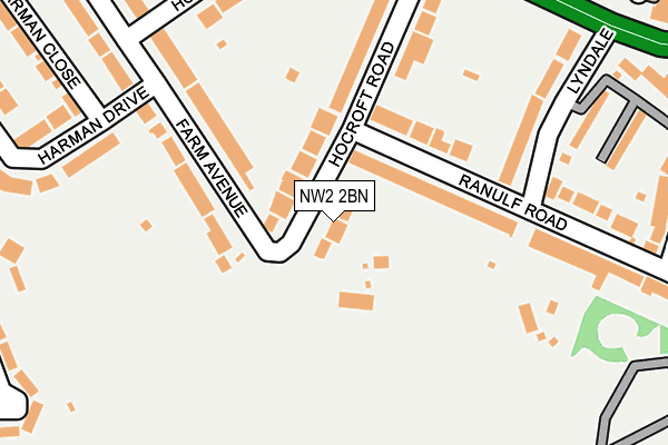 NW2 2BN map - OS OpenMap – Local (Ordnance Survey)