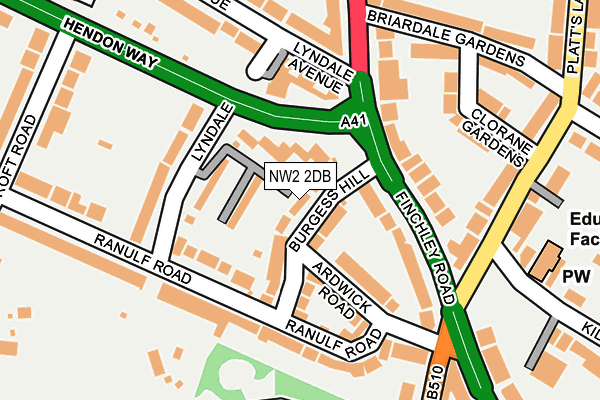 NW2 2DB map - OS OpenMap – Local (Ordnance Survey)